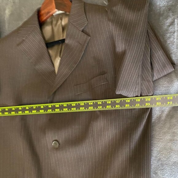 Oscar De La Renta Mens Suit Blazer Jacket Size 40S Wool Pinstripe Three-Button - Picture 6 of 16